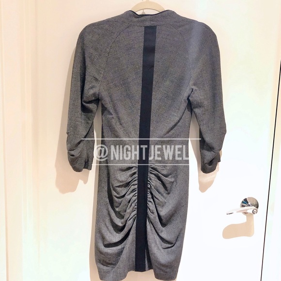 RARE🩷💙Bebe tweed suit zipper dress grey Italian pinup - Picture 4 of 4